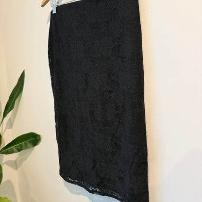 Glassons Black Lace Midi Skirt Size M