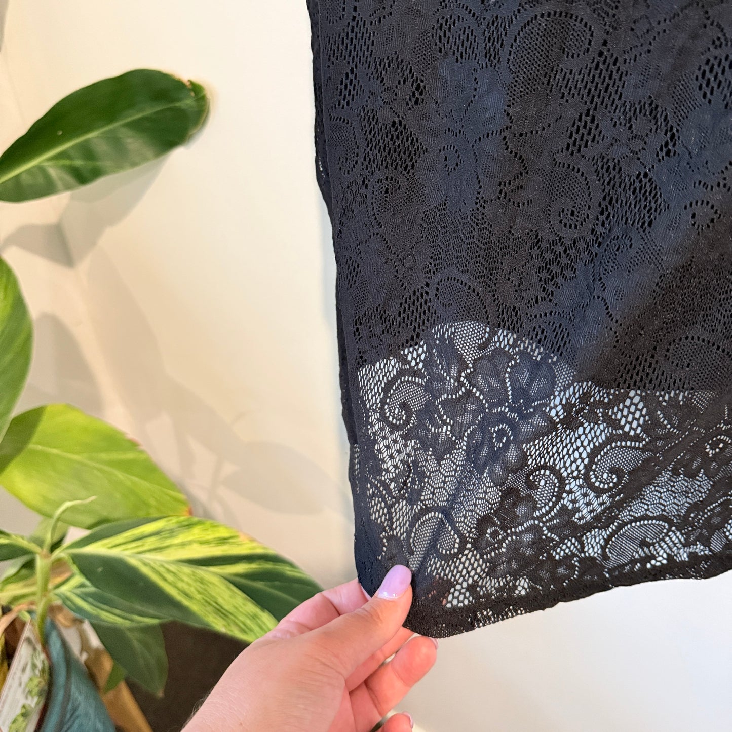 Glassons Black Lace Midi Skirt Size M