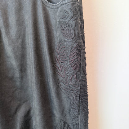 Urban Precinct Size 16 Black Coated Skinny Jeans with Floral Embroidery