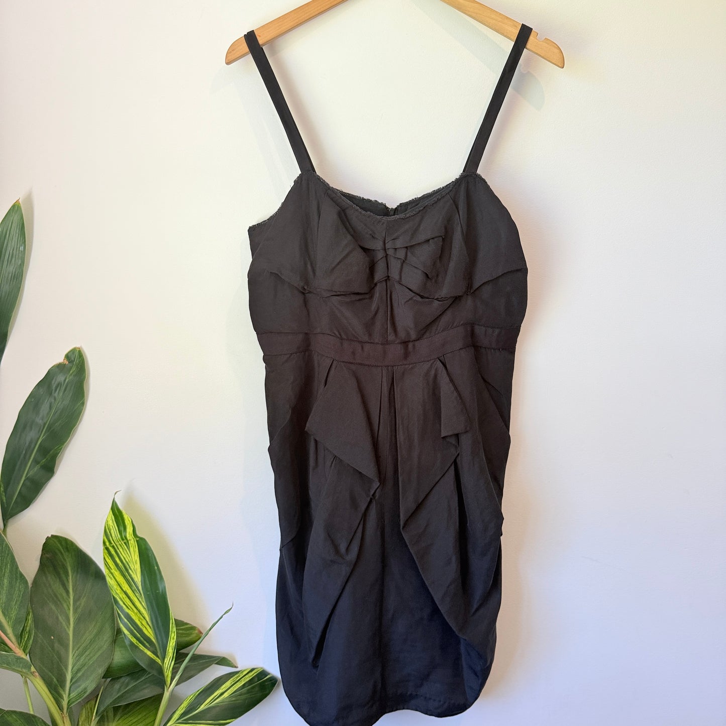 Country Road Size 14 Black Silk / Cotton Mini Dress