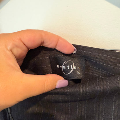 Ovation Size 14 Black A-Line Midi Skirt