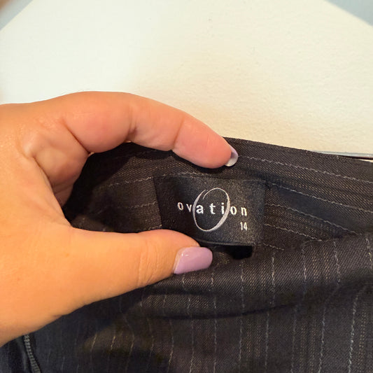 Ovation Size 14 Black A-Line Midi Skirt