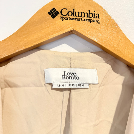 Love, Bonito Size 10 Beige Waterfall Blazer