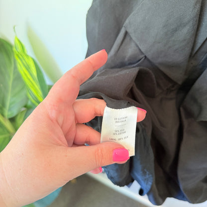 Country Road Size 14 Black Silk / Cotton Mini Dress