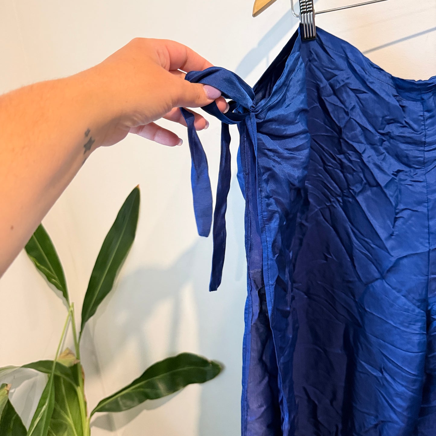 Pink Silk Size XL Leg Wrap Pants