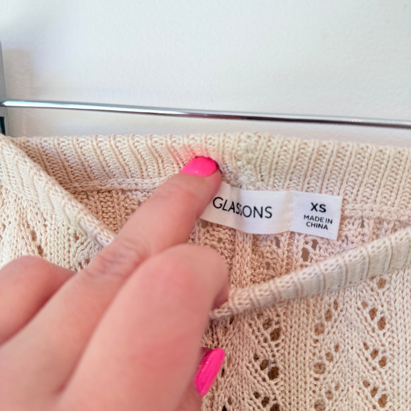 Glassons Size XL Light Beige Knit Shorts – Lace Pattern