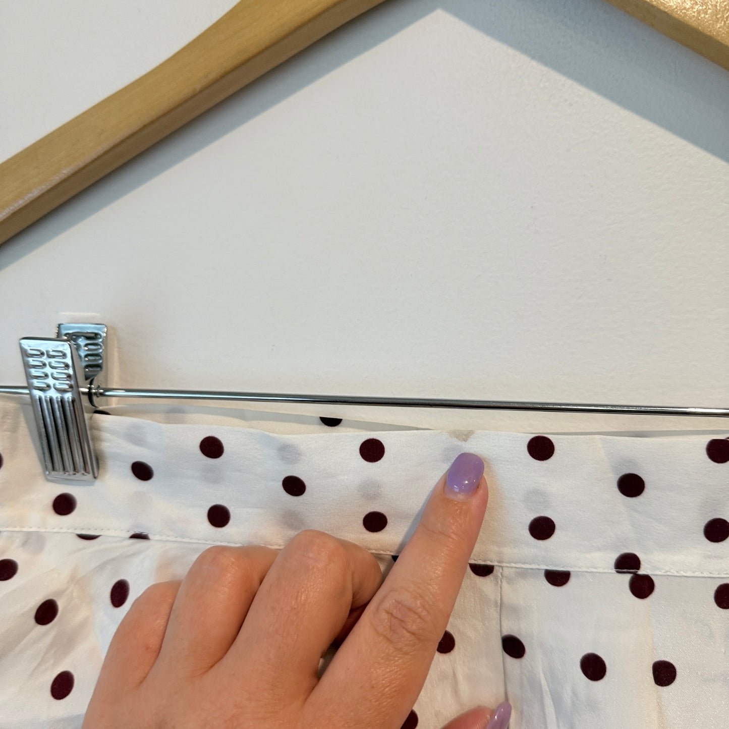 SIR Size 0 Polka Dot 100% Silk Ruffle Shorts