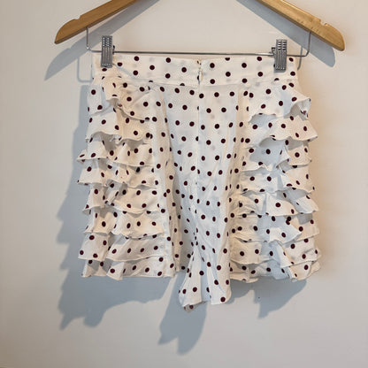 SIR Size 0 Polka Dot 100% Silk Ruffle Shorts