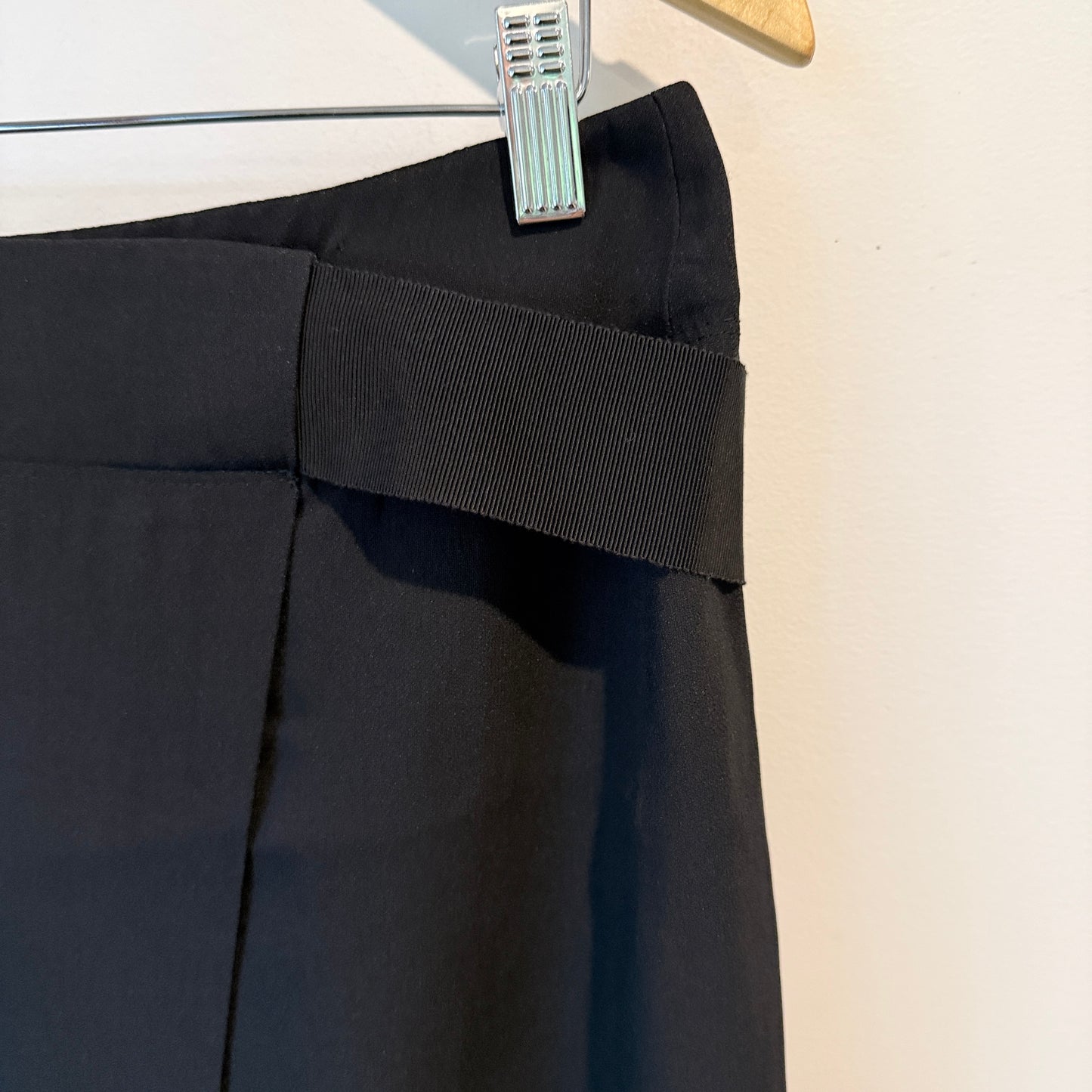 Shanghai Tang Size 44 Black Faux Wrap Skirt