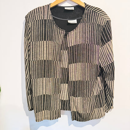 Noni Size U/Arm 54cm Black & Gold Metallic Cardigan and Under Top