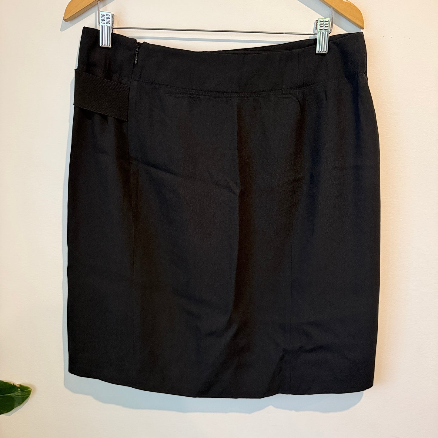 Shanghai Tang Size 44 Black Faux Wrap Skirt