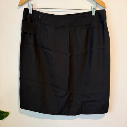 Shanghai Tang Size 44 Black Faux Wrap Skirt