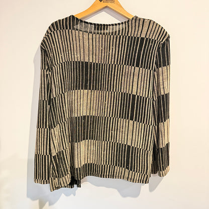 Noni Size U/Arm 54cm Black & Gold Metallic Cardigan and Under Top