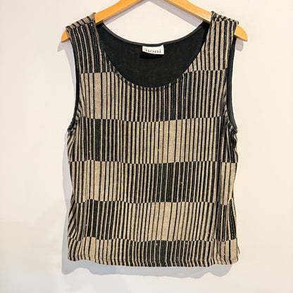 Noni Size U/Arm 54cm Black & Gold Metallic Cardigan and Under Top