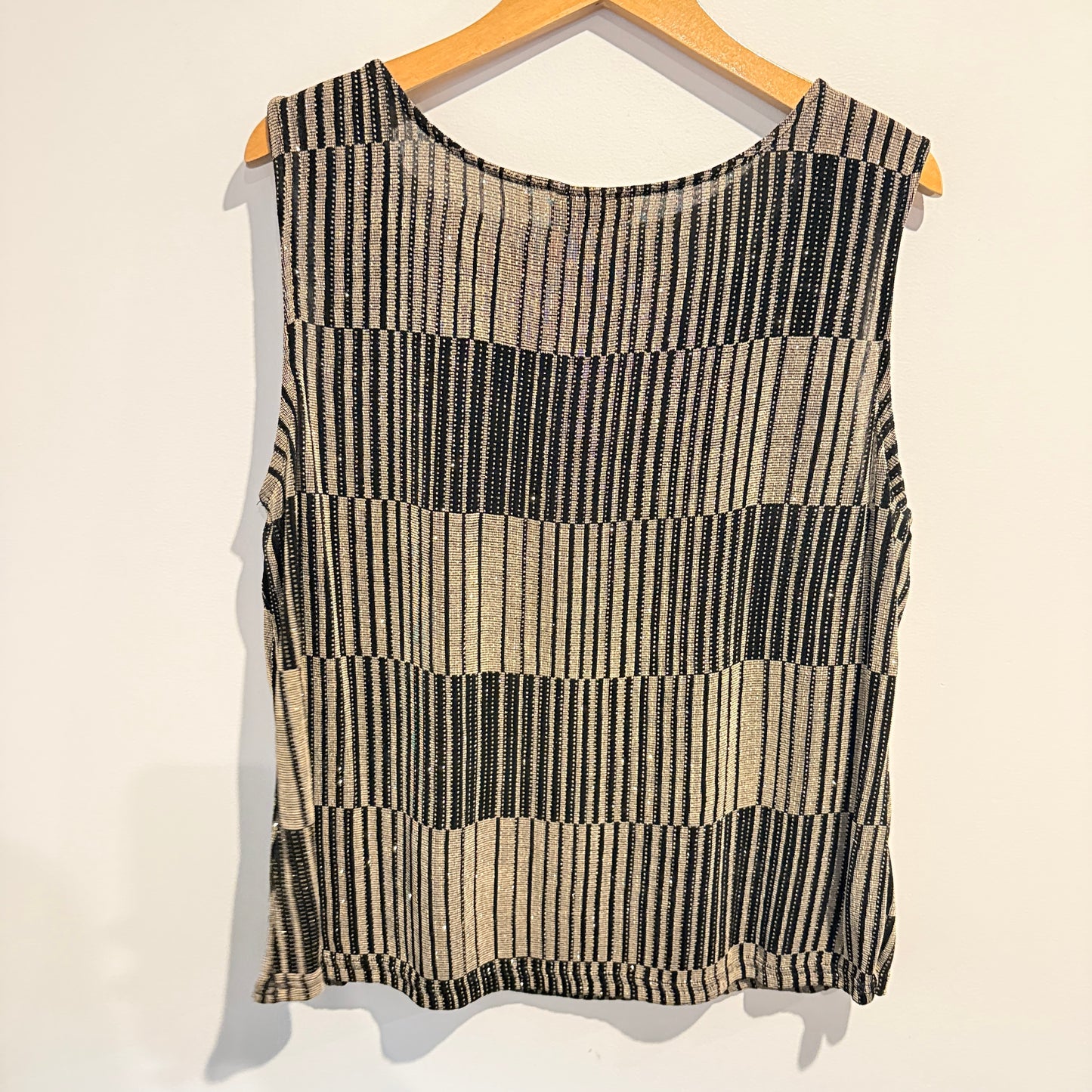 Noni Size U/Arm 54cm Black & Gold Metallic Cardigan and Under Top