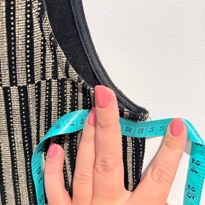 Noni Size U/Arm 54cm Black & Gold Metallic Cardigan and Under Top