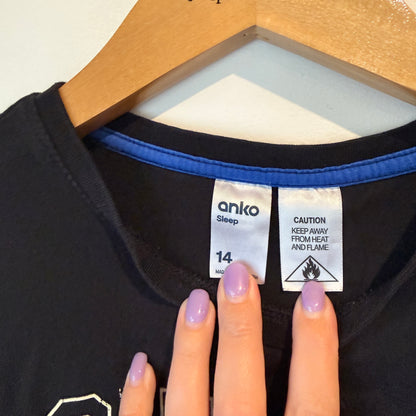 anko Sleep Size 14 Lids Black Sleep Tee