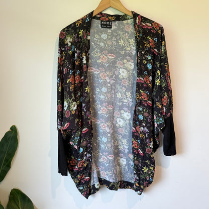 NOOZ (NZ) One Size Drape Front Floral Cardi
