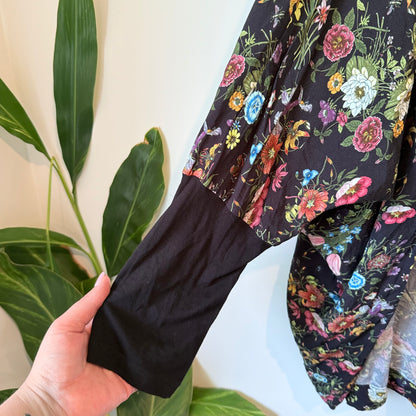 NOOZ (NZ) One Size Drape Front Floral Cardi