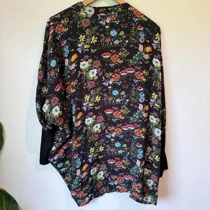 NOOZ (NZ) One Size Drape Front Floral Cardi