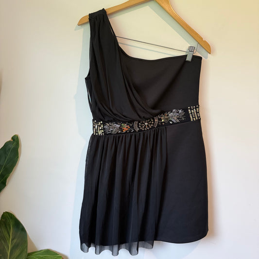Mossimo Black One-Shoulder Dress Size L