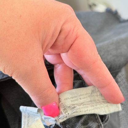 Pull & Bear Size 28 High-Waist Dark Grey Denim Mini Skirt