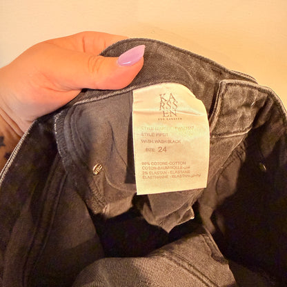 Zoe Karssen Size 24 Black Denim Jeans with Red Side Stripes