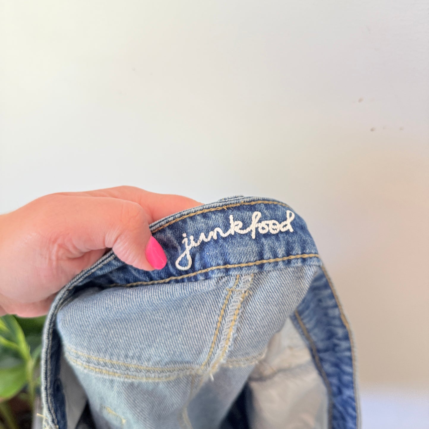 Junkfood Light Blue Distressed Denim Mini Skirt - 74cm waist