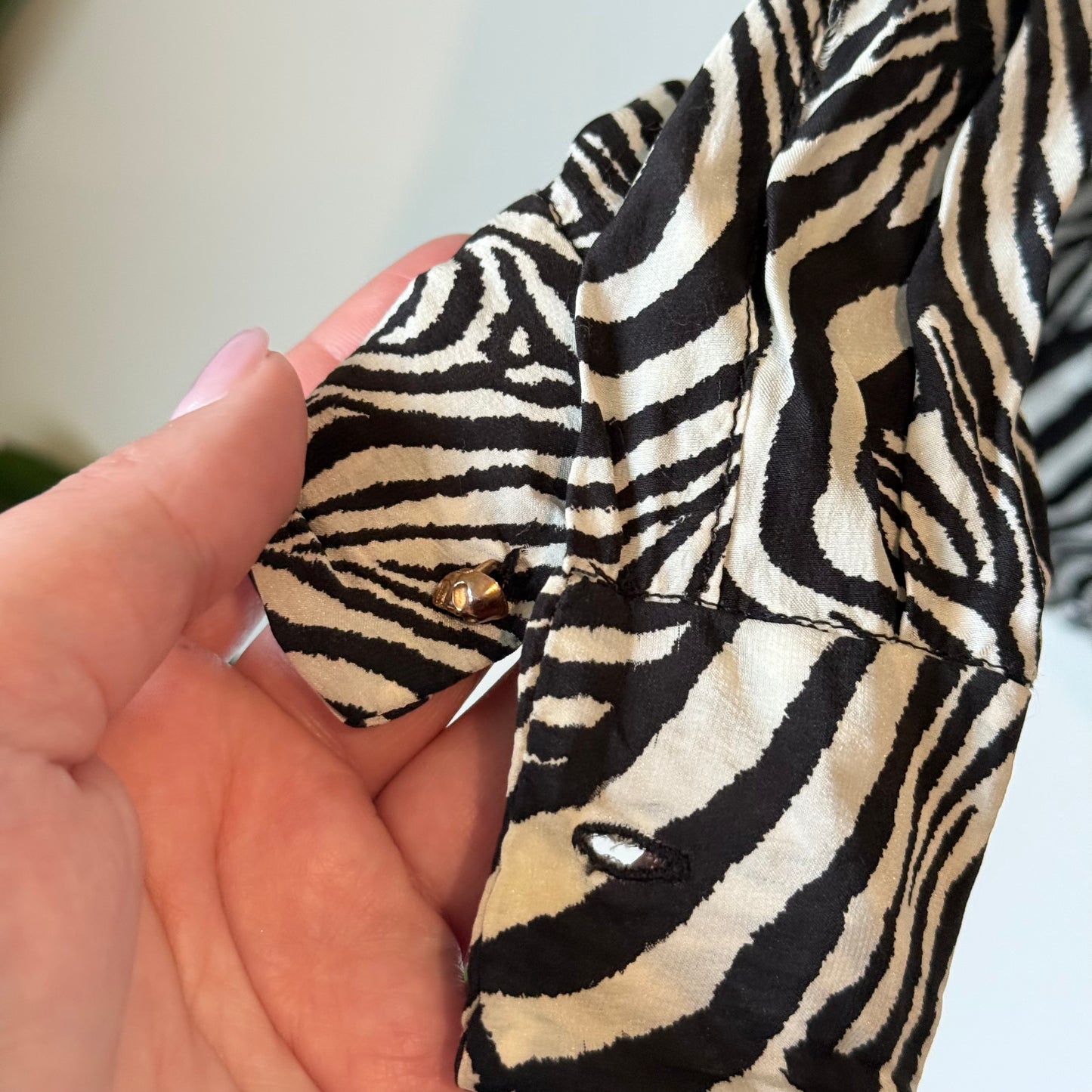 Zara Woman Black and White Zebra Print Shirt Size M