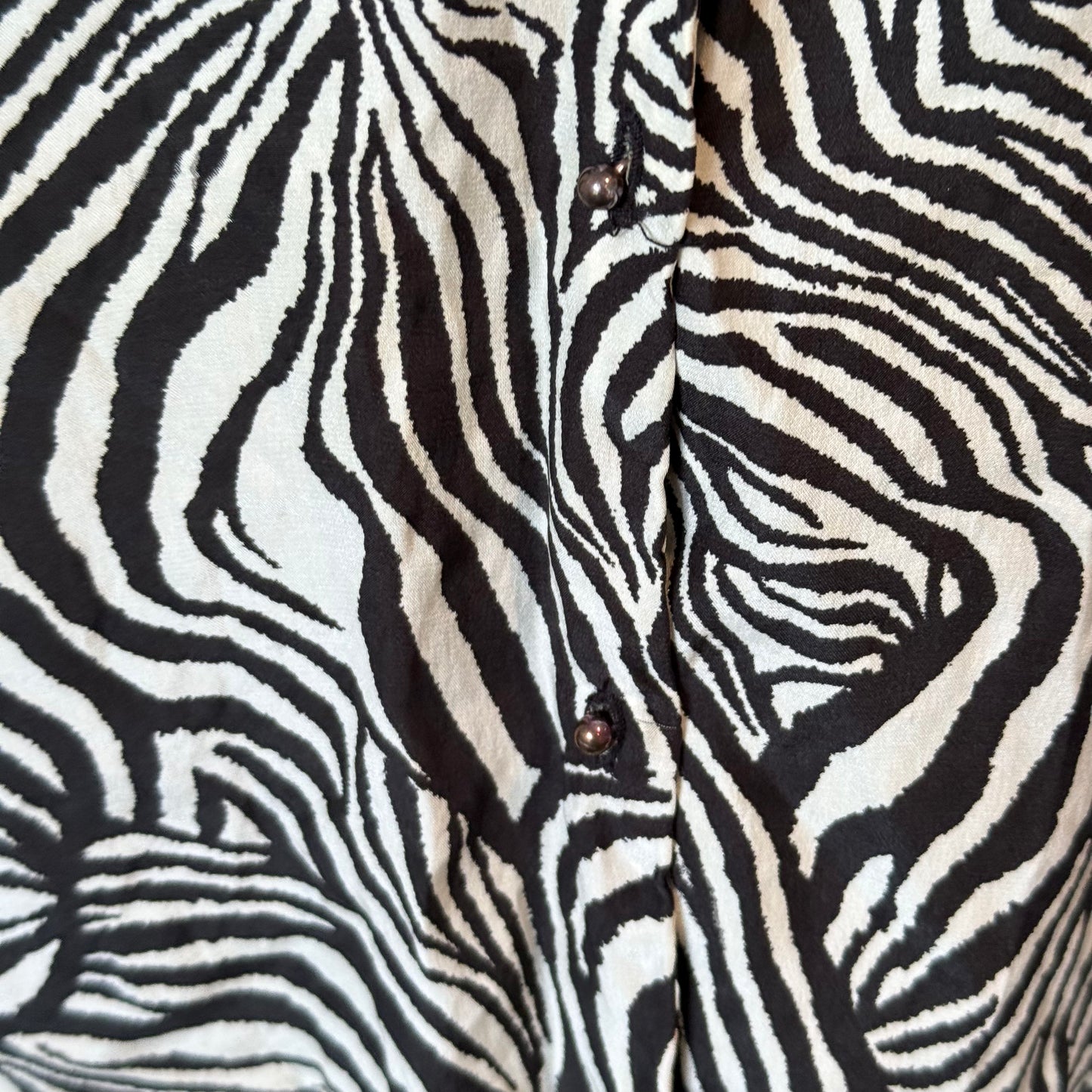 Zara Woman Black and White Zebra Print Shirt Size M