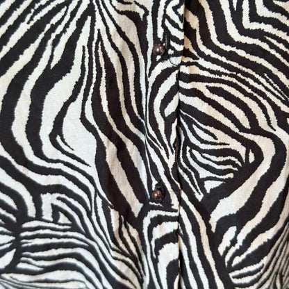 Zara Woman Black and White Zebra Print Shirt Size M