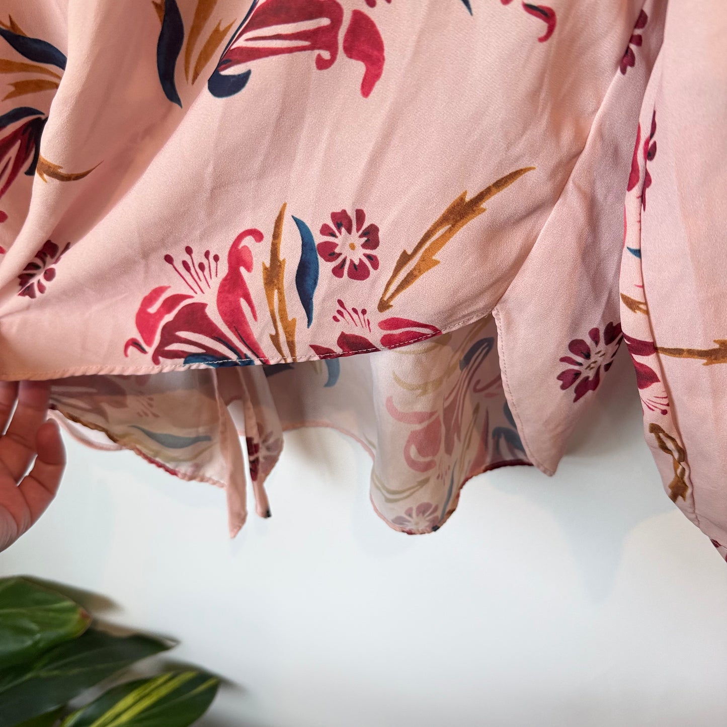 Oliver Black Floral Long-Sleeve Blouse - Size 14