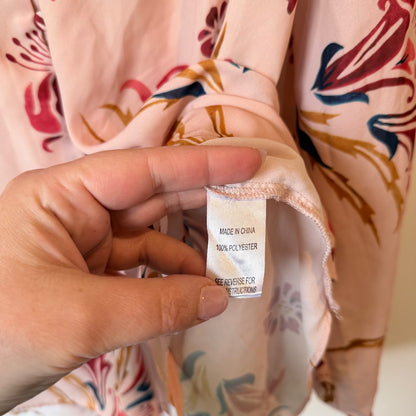 Oliver Black Floral Long-Sleeve Blouse - Size 14