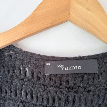 Decjuba Black Fluffy Knit Vest Size S/M