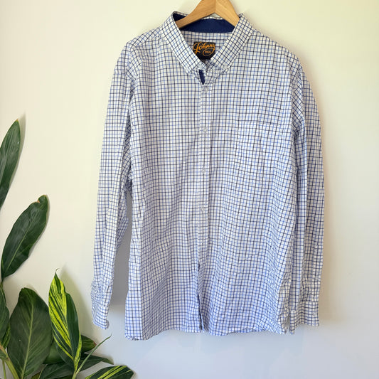 Johnny Bigg Windowpane Print Shirt Size 4XL