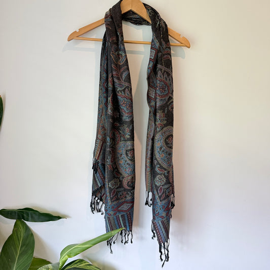 Paisley Boho Fringed Scarf / Shawl
