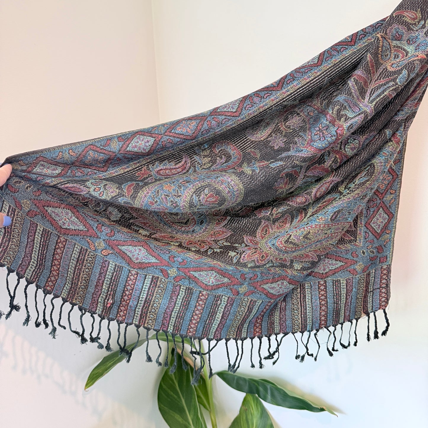 Paisley Boho Fringed Scarf / Shawl