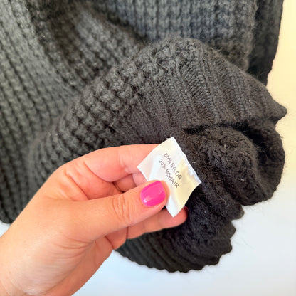 Scarlett NZ Designed Honeycomb Knit & Lace Sweater Size L – Black