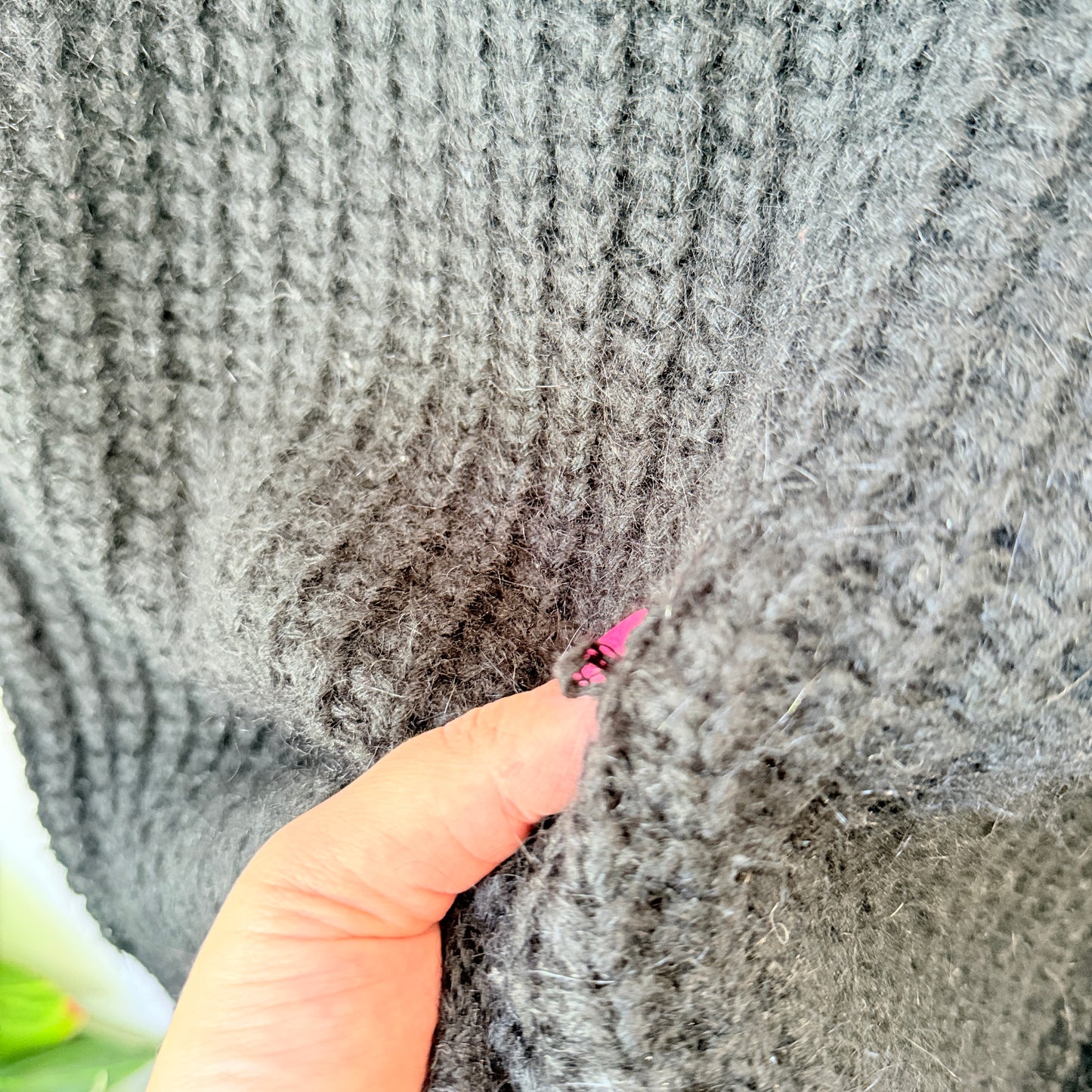 Scarlett NZ Designed Honeycomb Knit & Lace Sweater Size L – Black