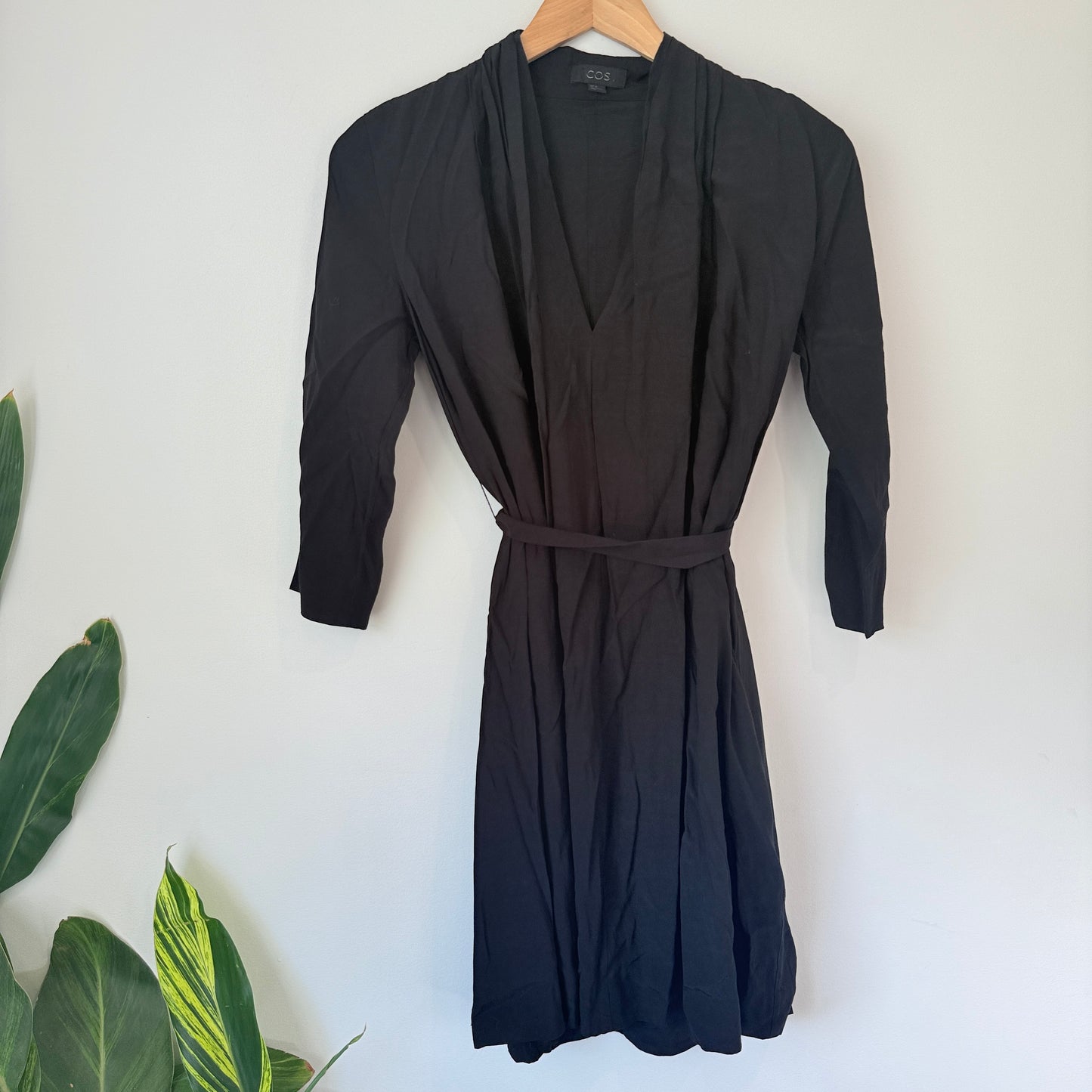 COS Black Viscose Wrap Dress Size 6