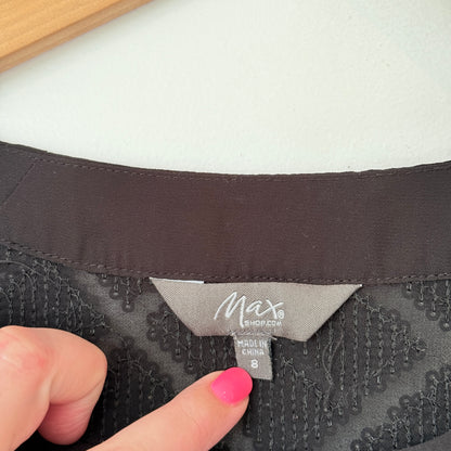 Max Black Sequinned Top Size 8