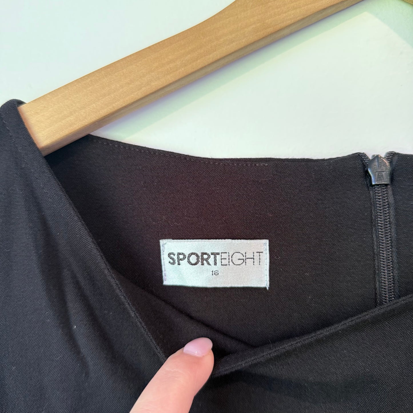 Sport Eight Black Sleeveless Shift Dress – Classic Style, Size 16