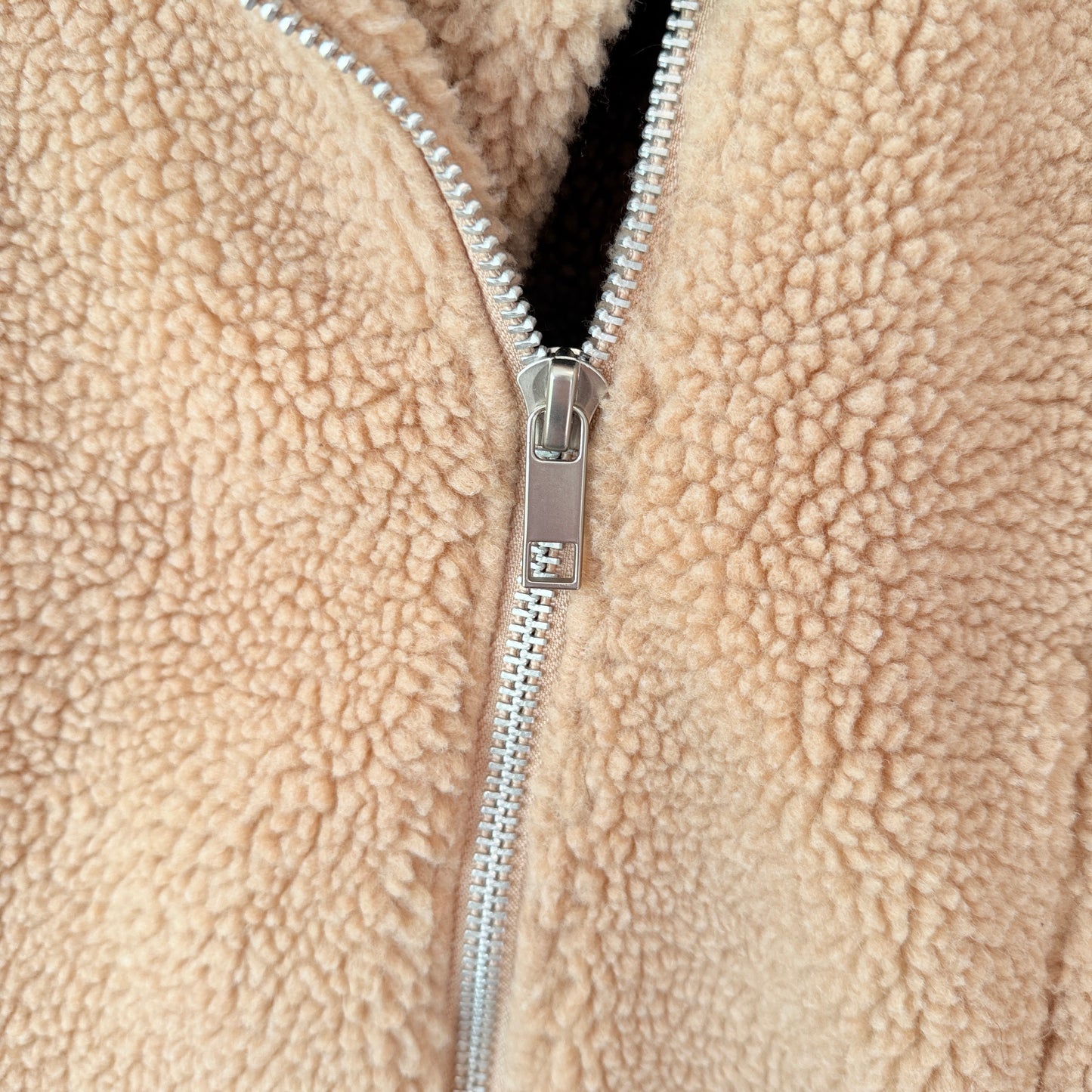 Subtitled Beige Sherpa Teddy Jacket Size S