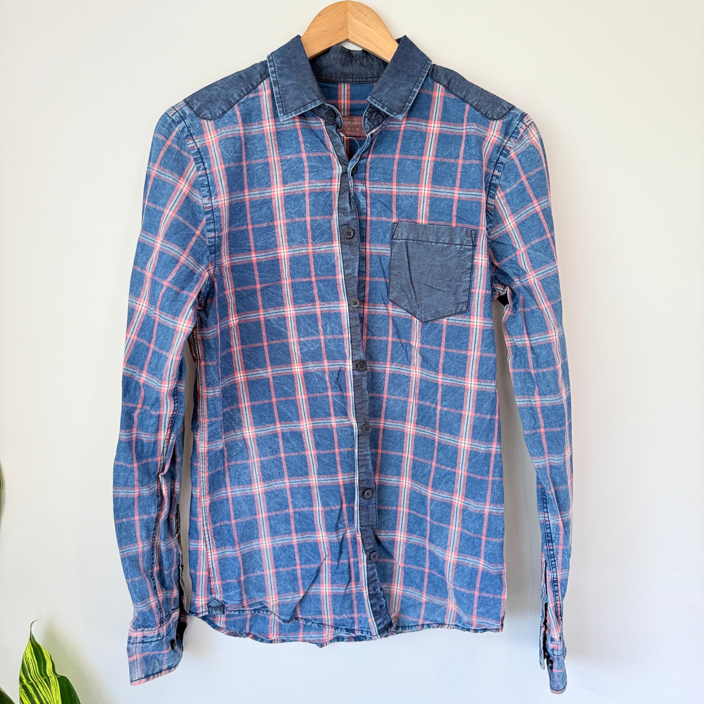 Pull&Bear Size S Plaid Long Sleeve Shirt