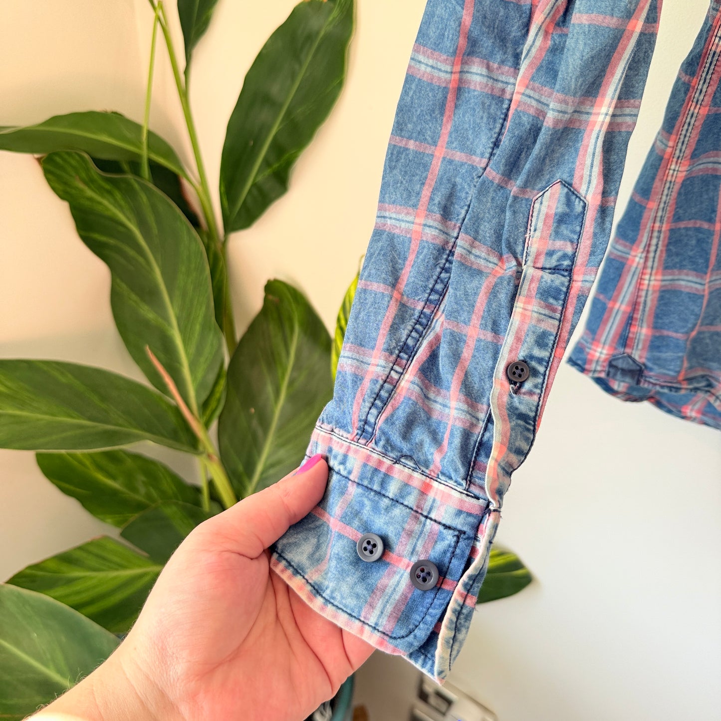 Pull&Bear Size S Plaid Long Sleeve Shirt