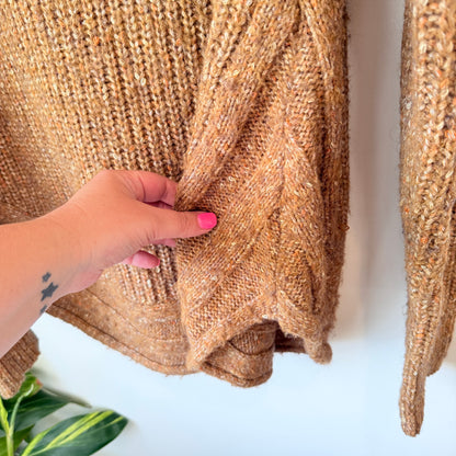 Studio Curve Cowl Neck Speckled Knit Sweater Size L