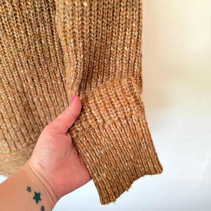 Studio Curve Cowl Neck Speckled Knit Sweater Size L