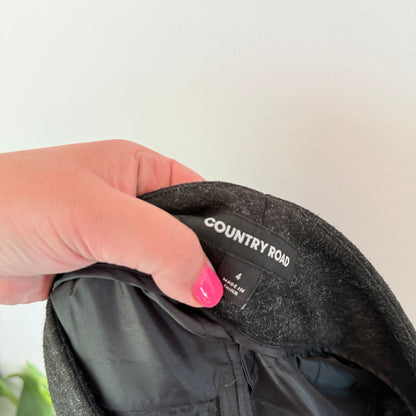 Country Road Size 4 Dark Gray Pleated Trousers