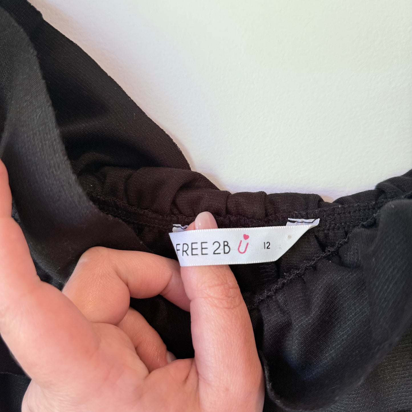 Free 2B U Black Ruffled Off-Shoulder Dress in Size 12