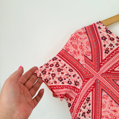 All About Eve Patchwork Floral Print T-Shirt Dress Pink - 8/XS